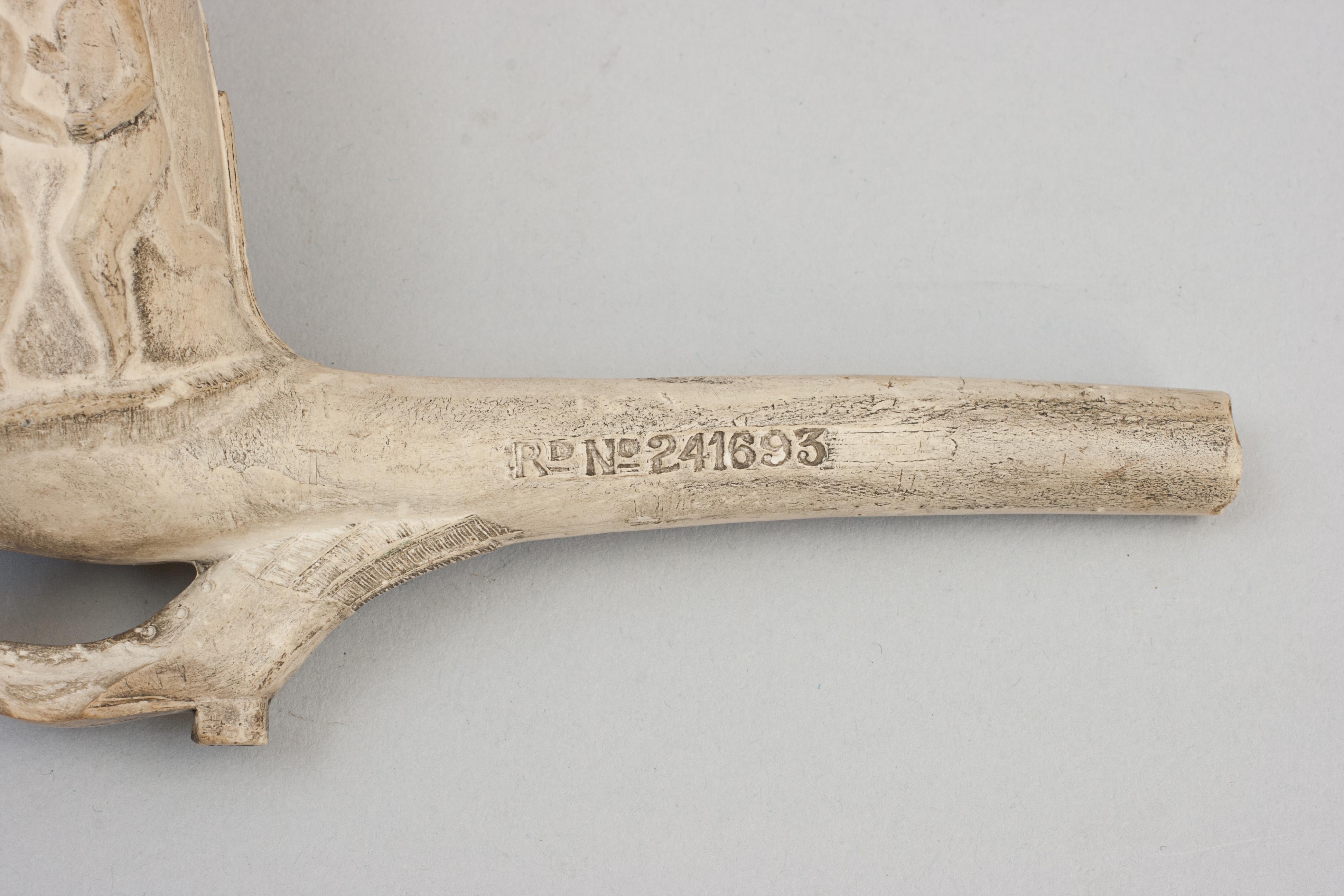 British Antique Football, Rugby Clay Pipe For Sale