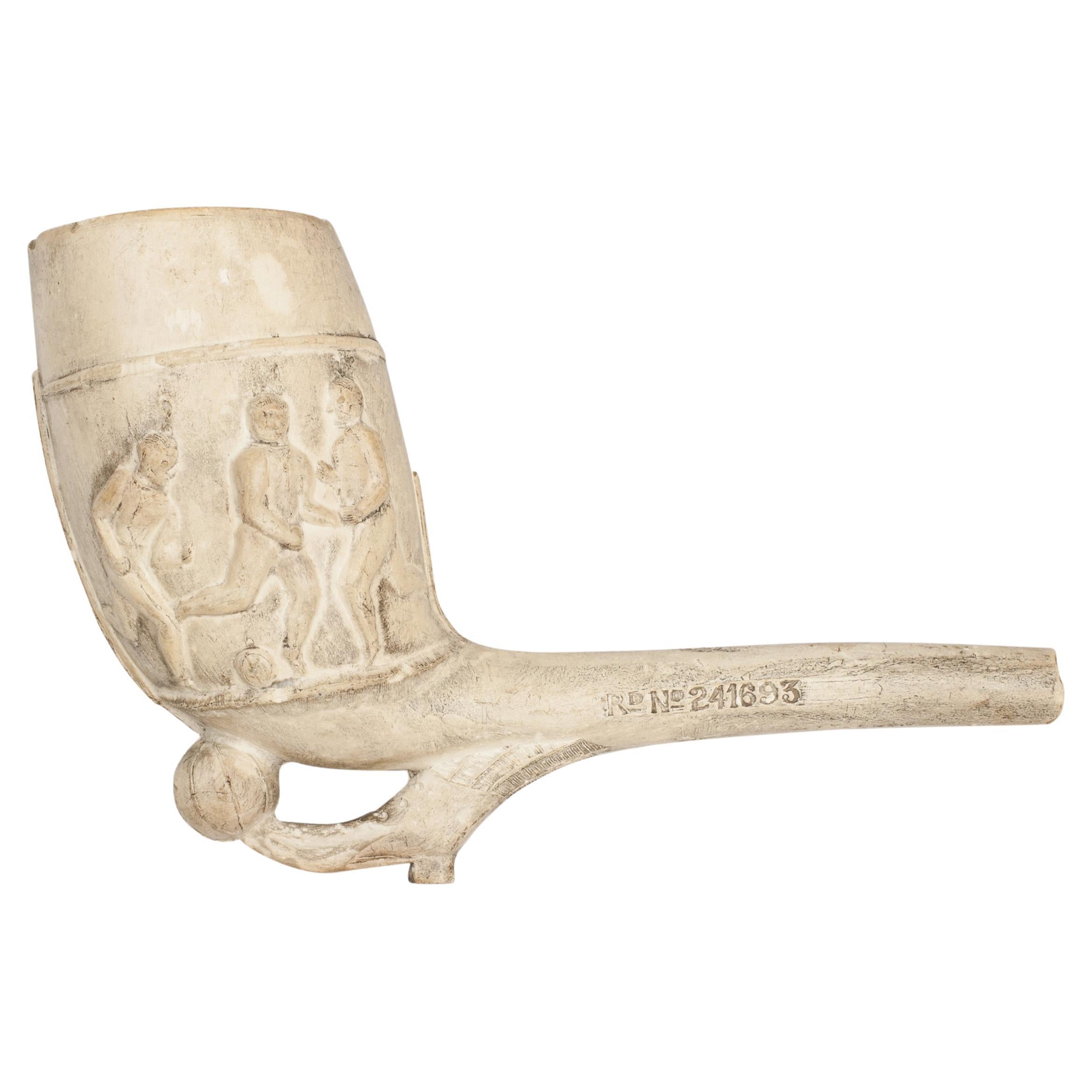 Antique Football, Rugby Clay Pipe For Sale