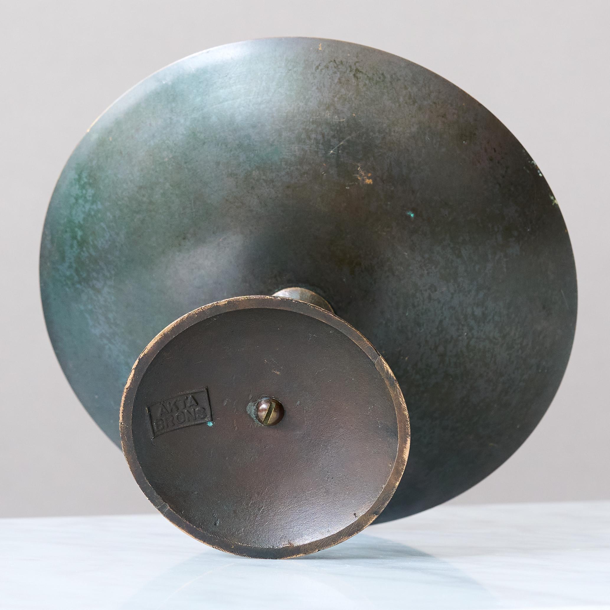 Footed Art Deco Bronze Bowl / Dish by Äkta Brons, Sweden, 1930s. For Sale 2