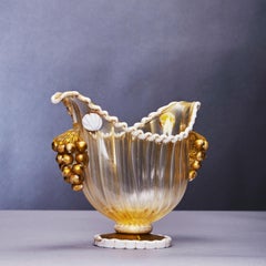 Footed Bowl Gold Leaf and Grapes, Ercole Barovier for Barovier Toso & Co 1949