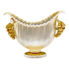 Footed Bowl Gold Leaf & Grapes, Ercole Barovier for Barovier, Toso & Co 1949