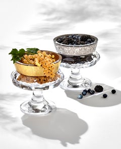 Footed Bowl Mirth with Amazonas Relief Decor in 24K Gold