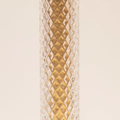 Footed Bronze & Crystal Table Lamp