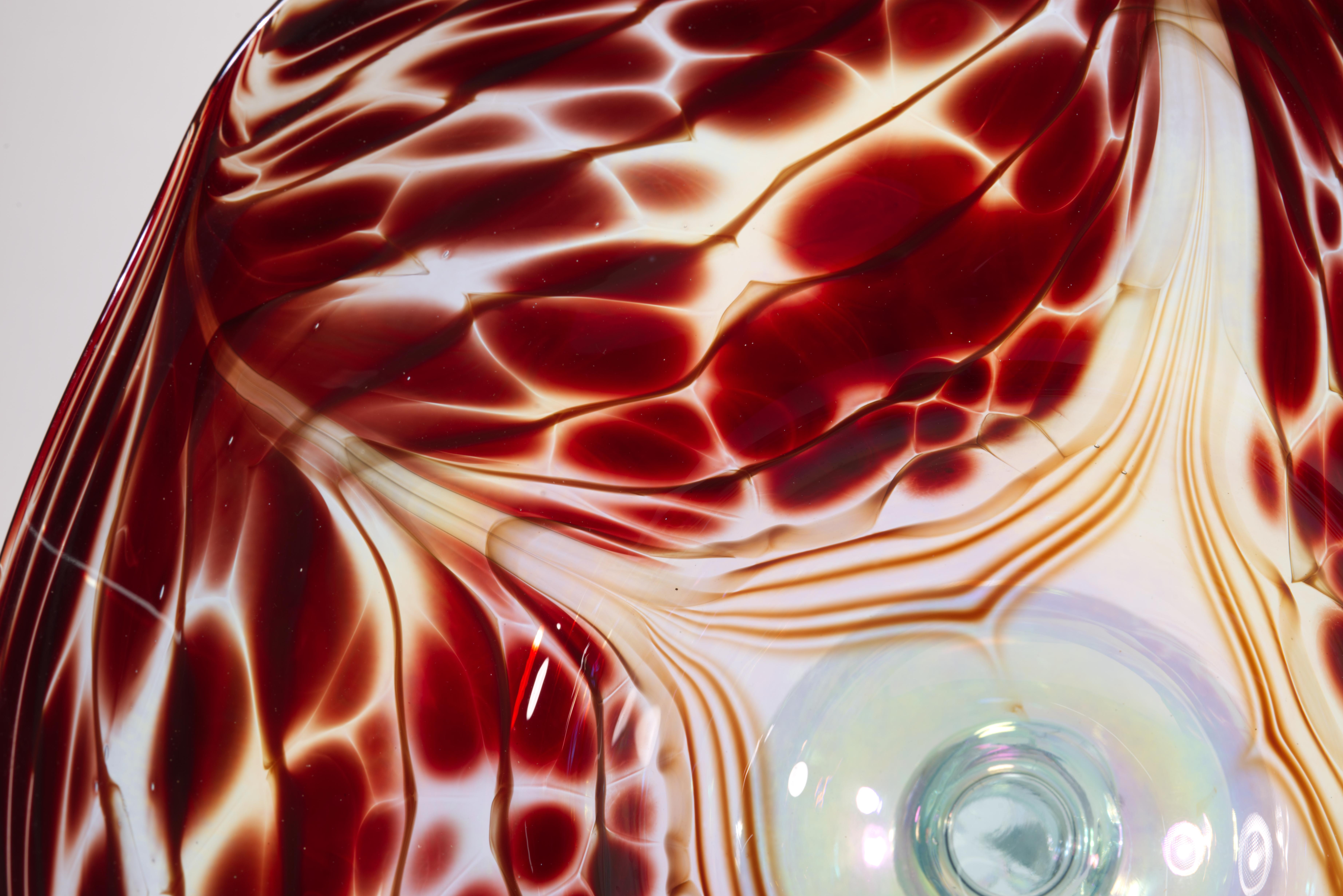 Ciotola da centrotavola con piede, Studio Art Glass, 1986 in vendita 2