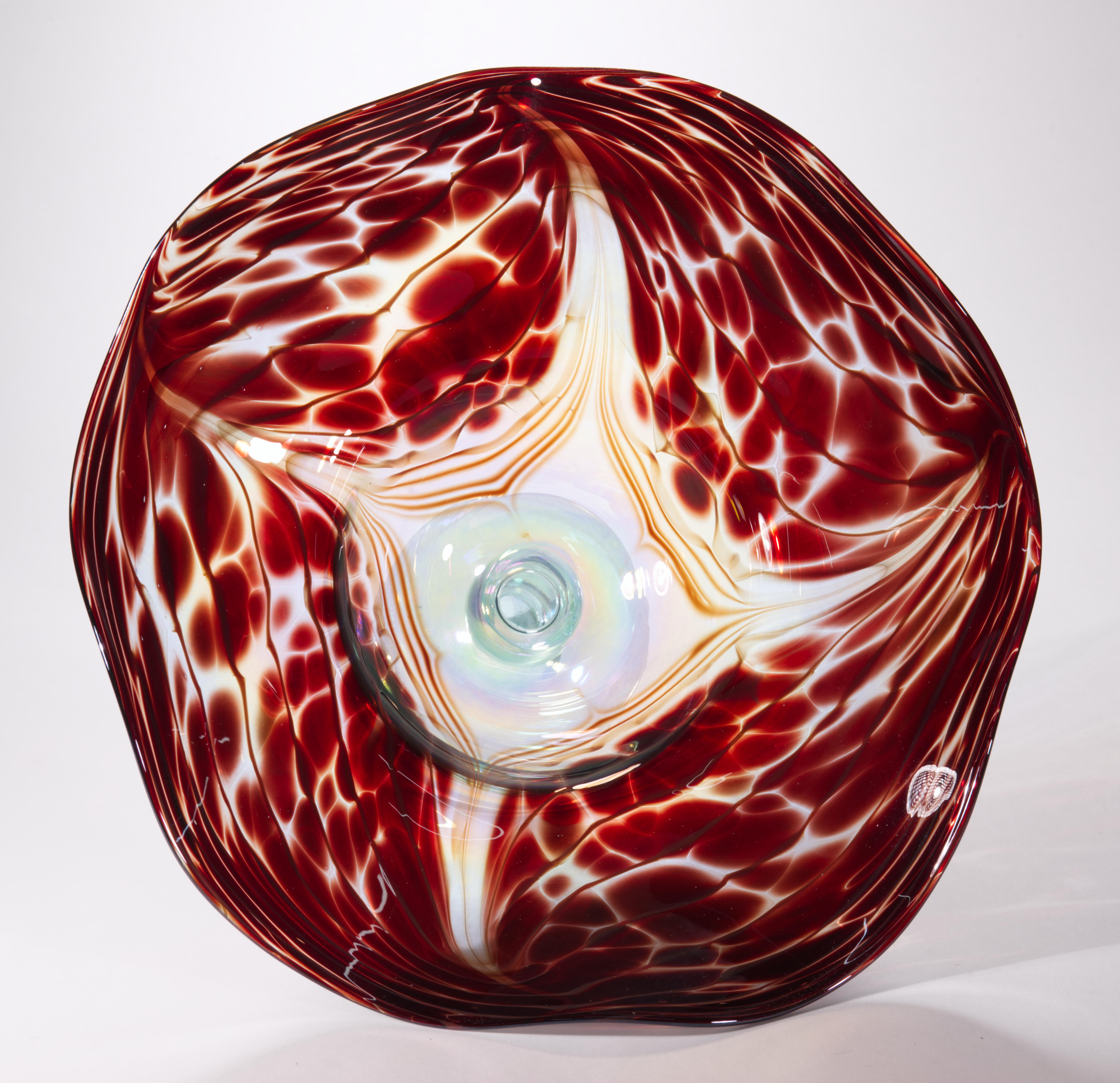 Ciotola da centrotavola con piede, Studio Art Glass, 1986 In condizioni buone in vendita a Clifton Springs, NY