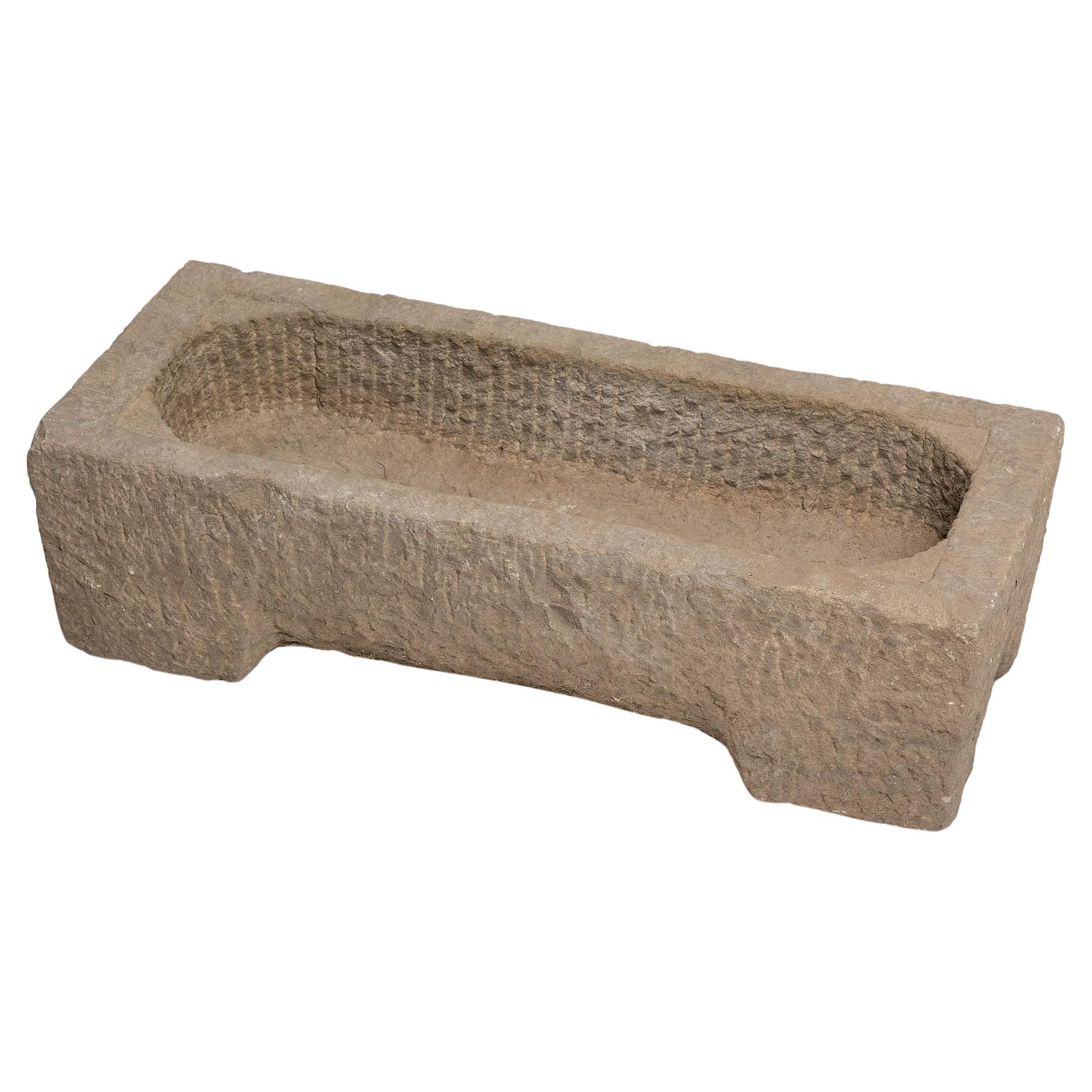 Footed Chinese Stone Water Trough, c. 1900 For Sale