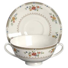 Footed Cream Soup Bowl &Saucer Replacement Royal Doulton Kingswood Floral Design