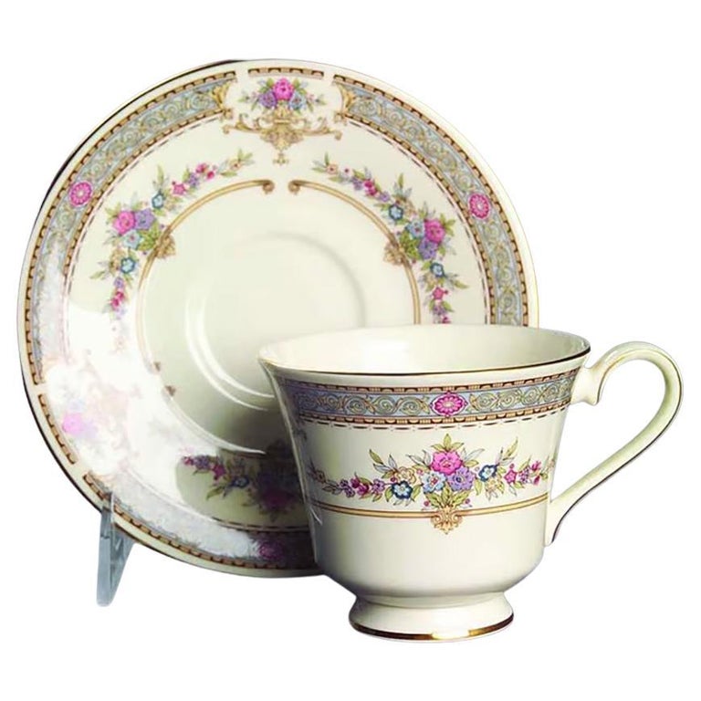 Rose Swag Demi Cups and Saucers S/4, Gift Boxed