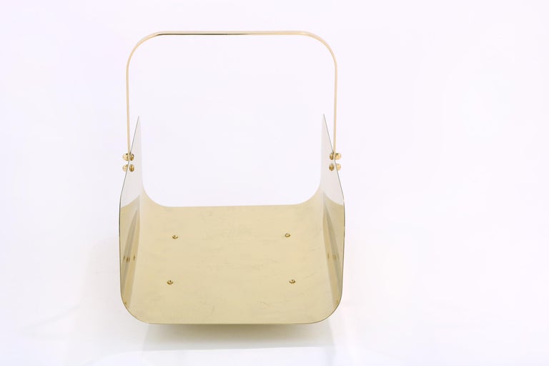 Footed Gilt Brass Fire Log Holder / Handle at 1stDibs