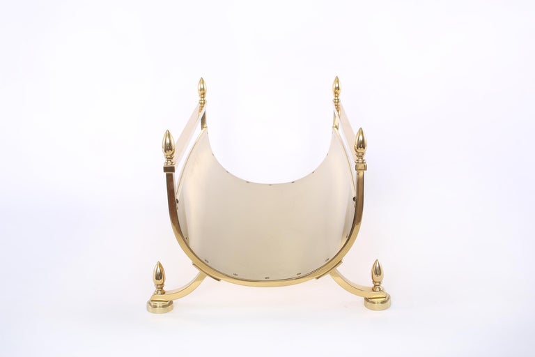 Footed Gilt Brass Fire Logs Holder at 1stDibs