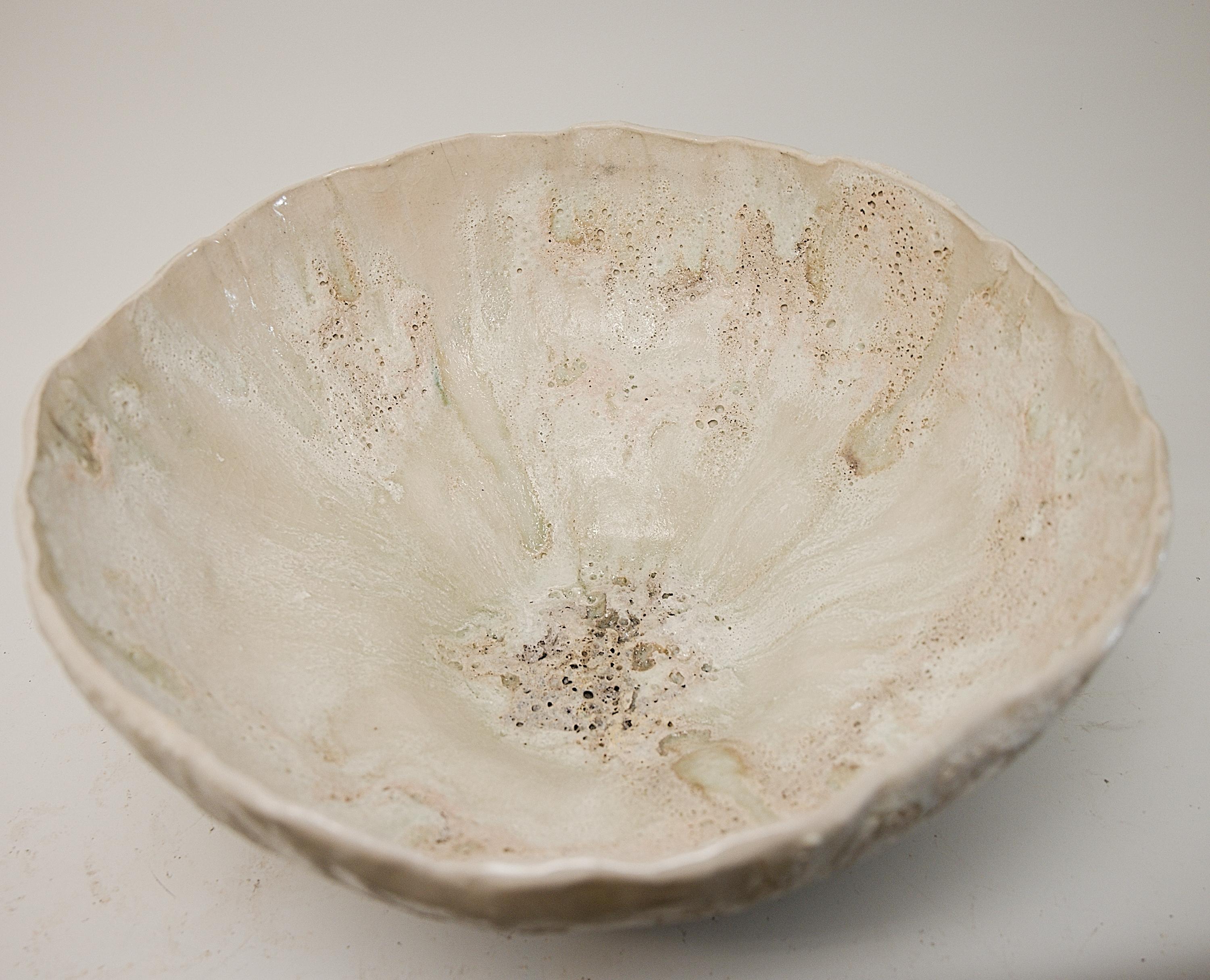 Footed  Large Low Stoneware Planter Bowl Vessel Neuf - En vente à Van Nuys, CA