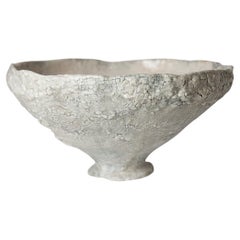 Footed  Large Low Stoneware Planter Bowl Vessel