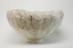 Footed  Large Low Stoneware Planter Bowl Vessel II