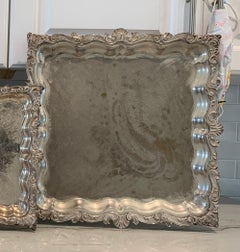 Footed Silverplate Serving Tray by Birmingham Silver Co