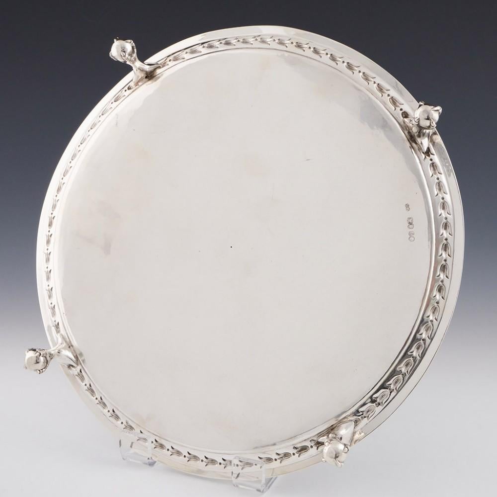 Victorian Footed Sterling Silver Salver London, 1861 For Sale