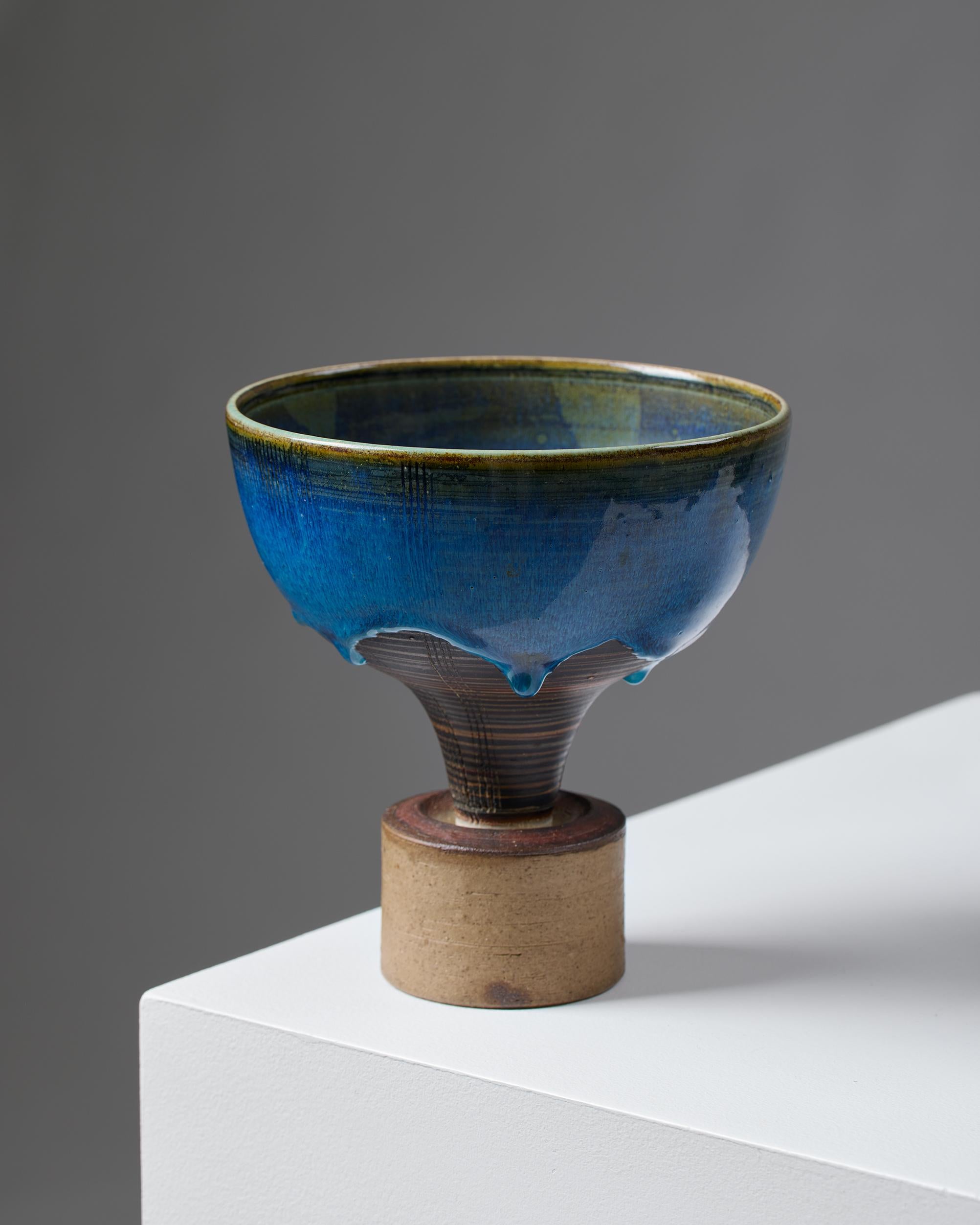Swedish Footed vase, ‘Spirea’ designed by Wilhelm Kåge for Gustavsberg, Farsta, Sweden For Sale