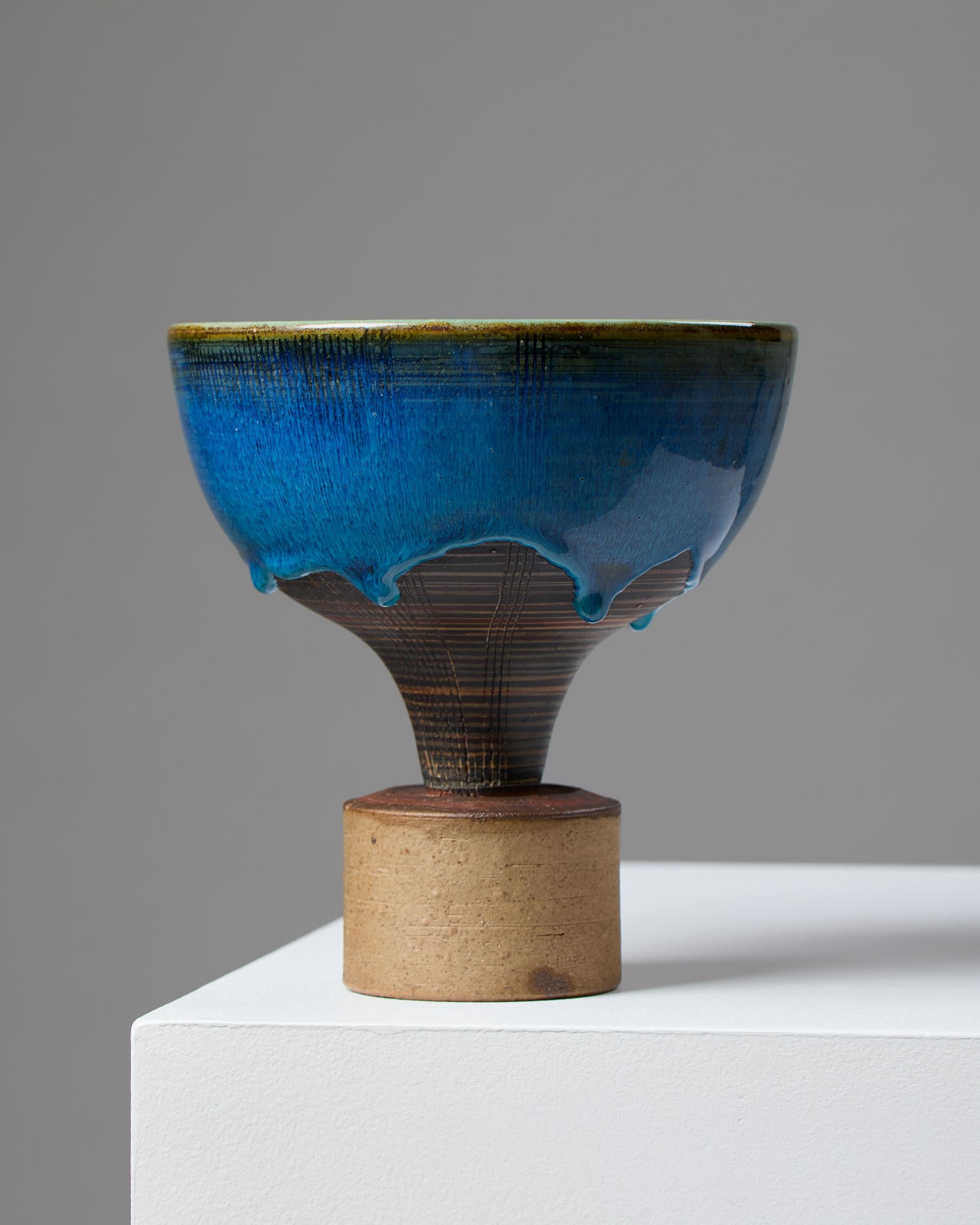 Footed vase, ‘Spirea’ designed by Wilhelm Kåge for Gustavsberg, Farsta, Sweden In Good Condition For Sale In Stockholm, SE