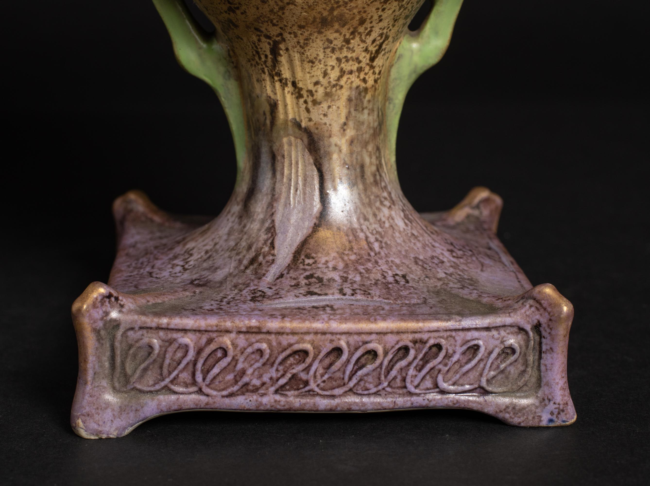 Footed Vase with Grape Vine Motif by RStK Amphora For Sale 2