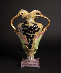 Footed Vase with Grape Vine Motif by RStK Amphora