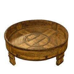 Extra Large Footed Wooden Bowl, India, 19th Century