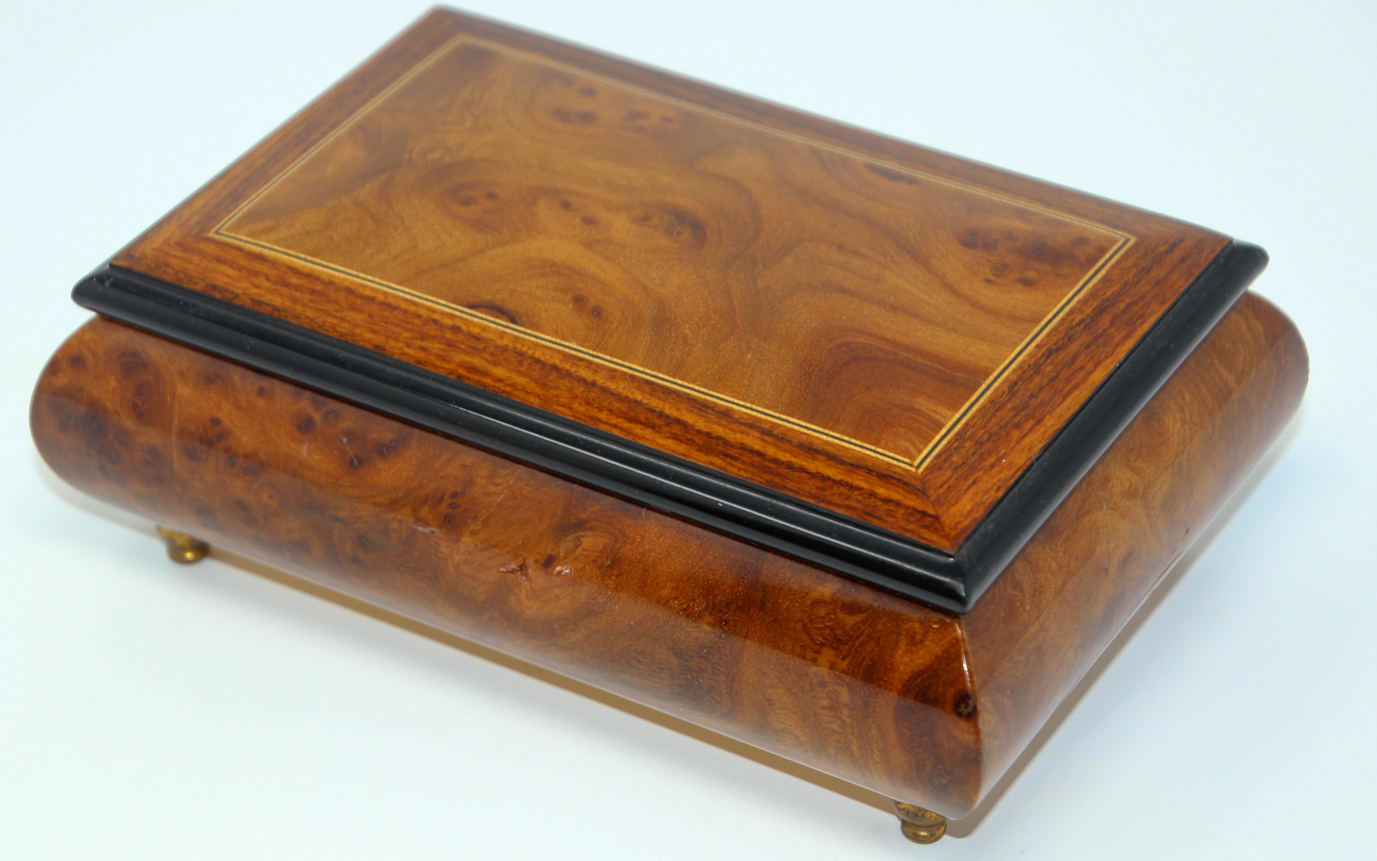 wooden jewelry box with music