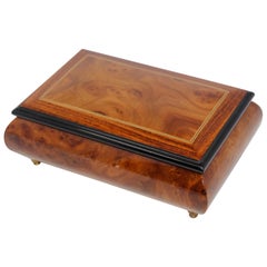 Footed Wooden Jewelry Music Box Made in Italy