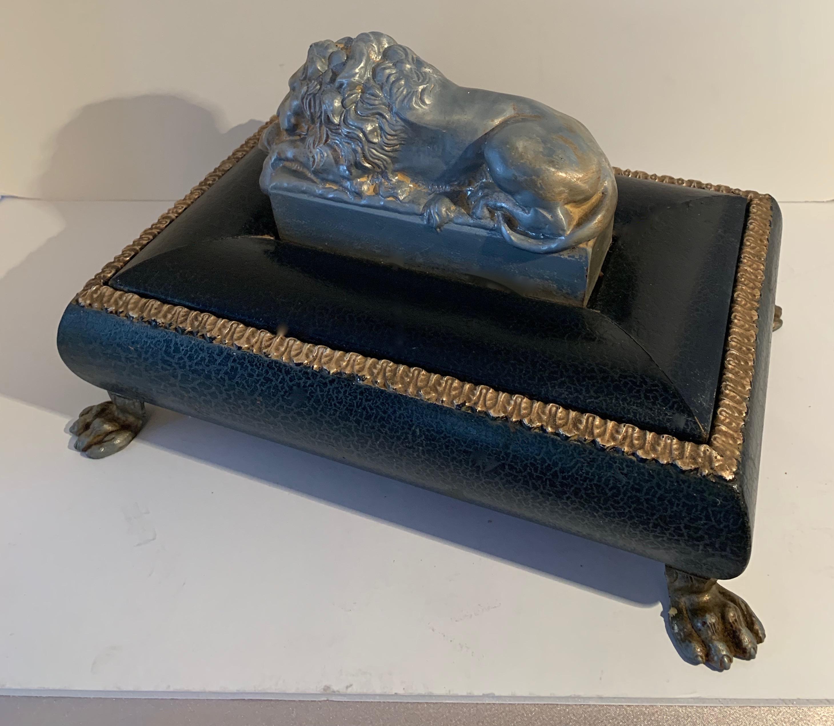 20th Century Footer Letter Box with Reclining Lion