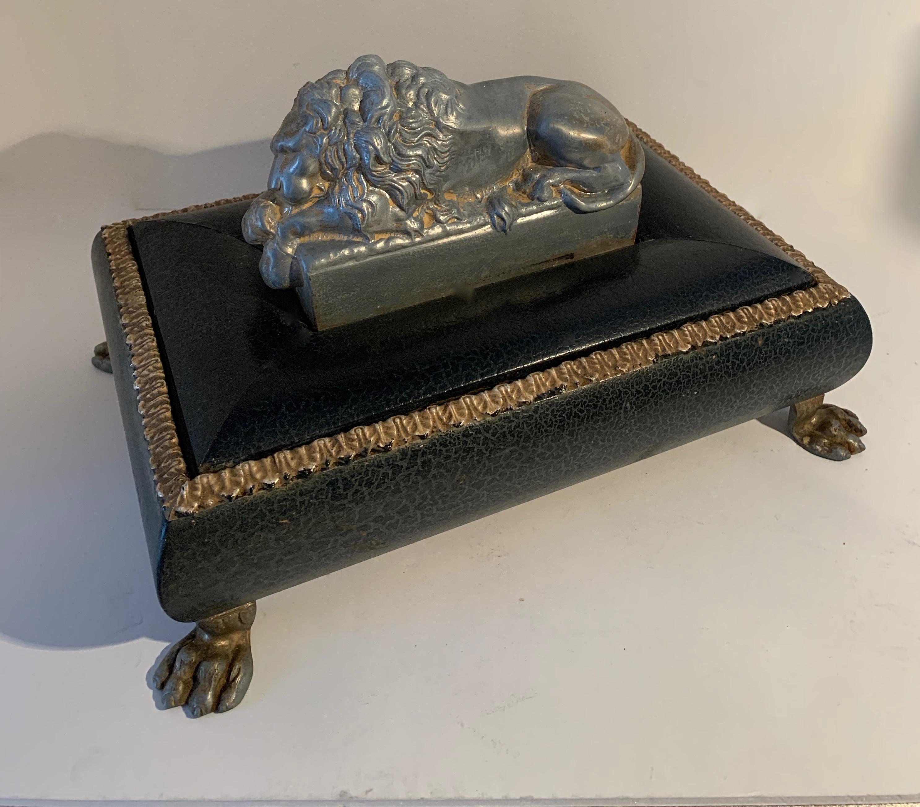 Aluminum Footer Letter Box with Reclining Lion