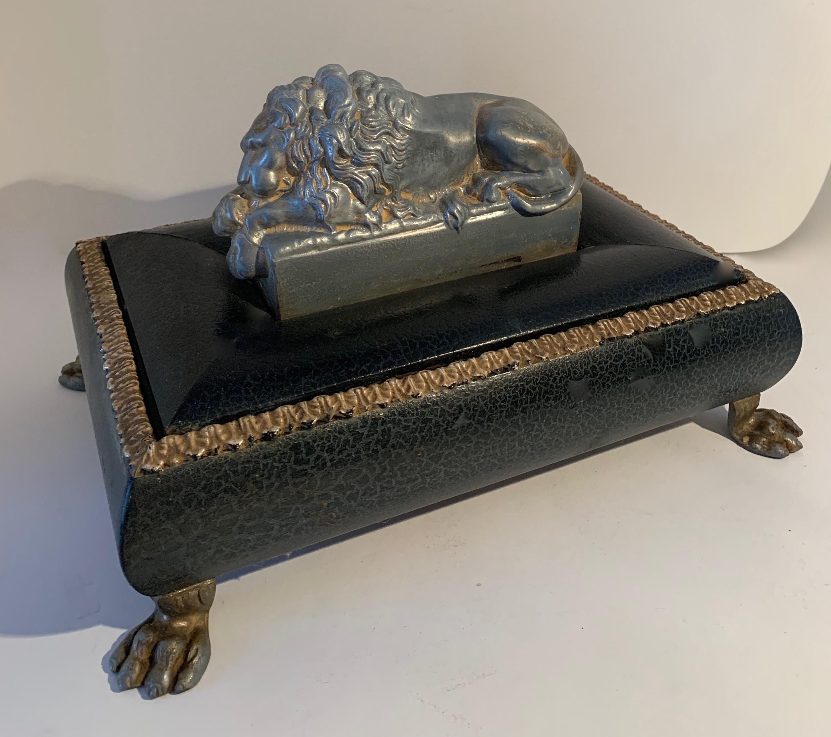 Footer Letter Box with Reclining Lion 1