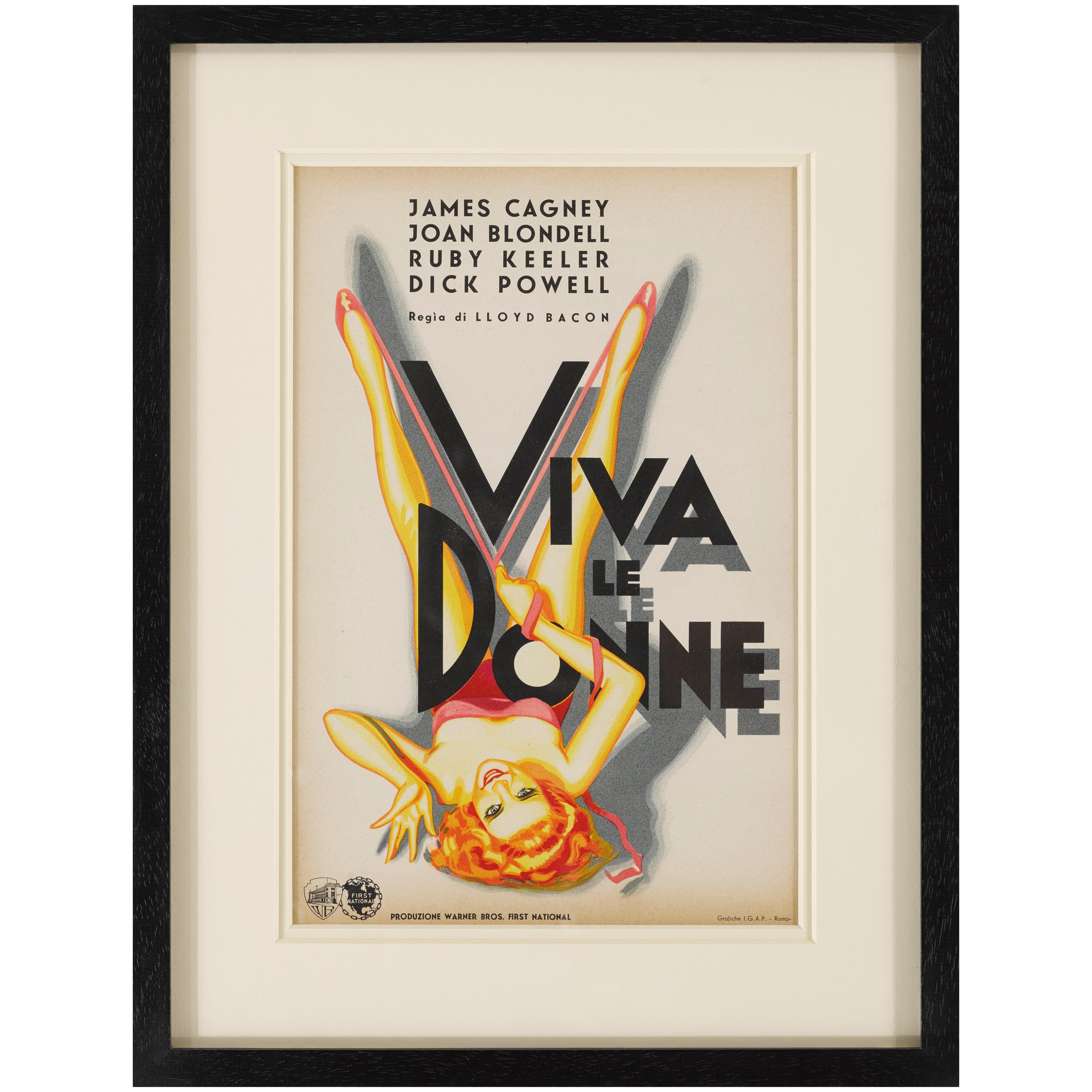 "Footlight Parade / Viva le Donne" Original Italian Film Poster For Sale