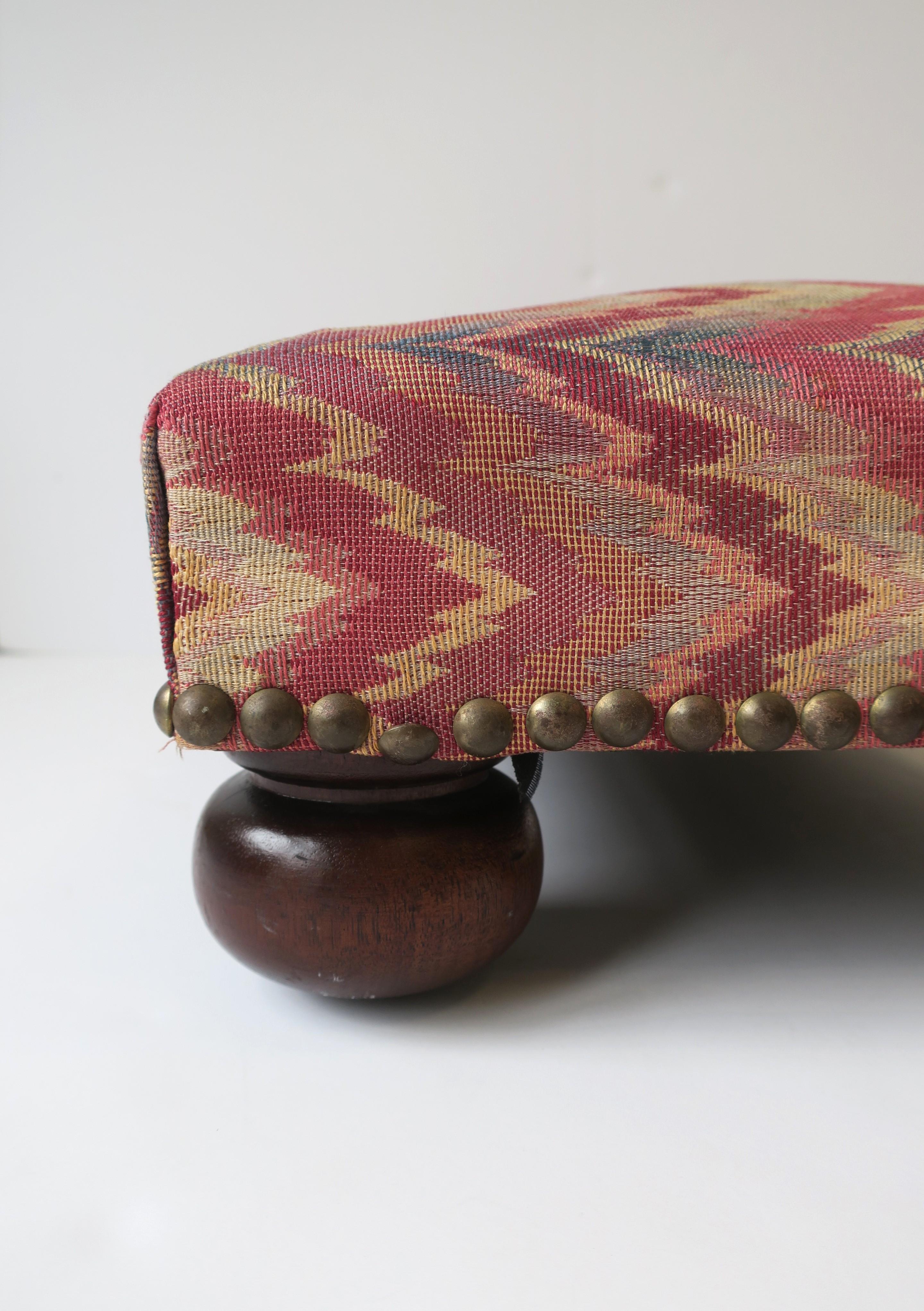 Footstool Schumacher Flamestitch Upholstery  For Sale 4
