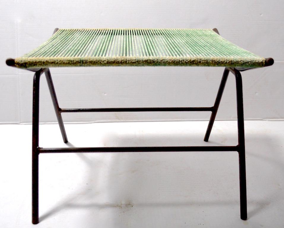 Cord Footstool Ottoman Bench by Allan Gould