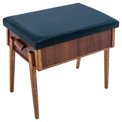 Tabouret sur pied avec assise et espace de rangement, Danemark, années 1960