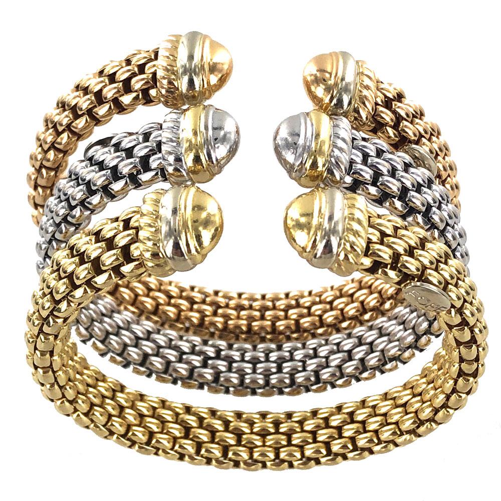 fope 18 carat three colour diamond ring