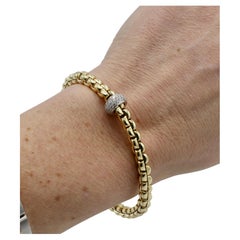 FOPE 18 Karat Yellow Gold EKA Natural Diamond Flex'it Strech Link Bracelet