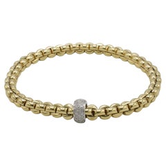 FOPE 18 Karat Yellow Gold EKA Natural Diamond Flex'it Strech Link Bracelet