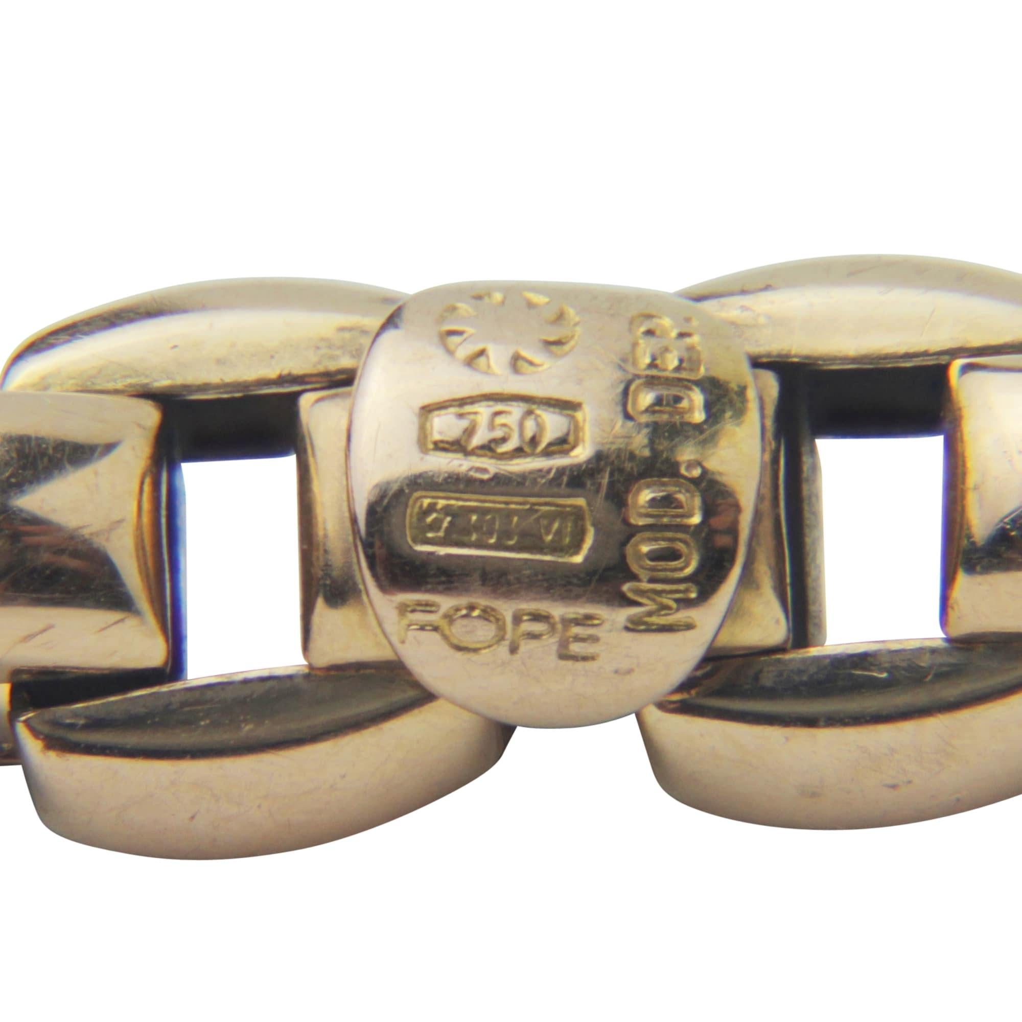 Contemporary Fope 18 Karat Yellow Gold Flex it Link Bracelet