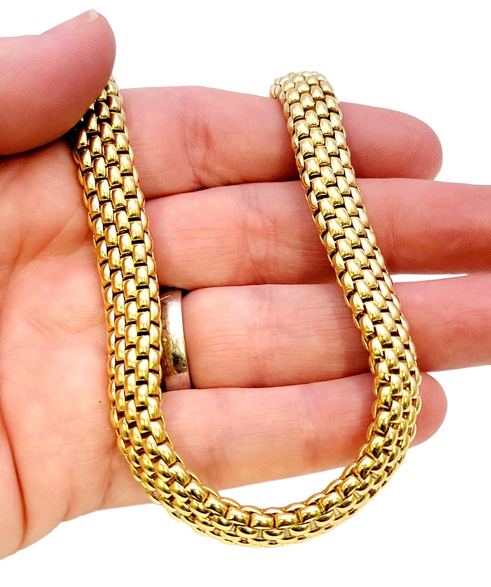 Fope 18 Karat Yellow Gold Profili Collection Woven Mesh Choker Necklace 6