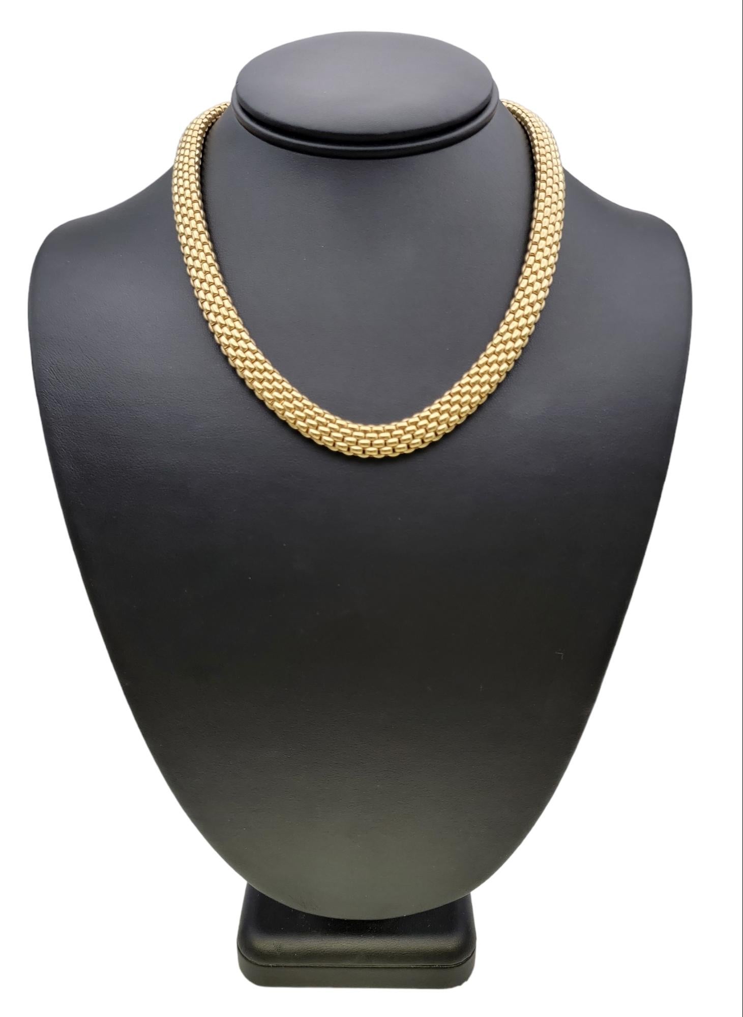 Fope 18 Karat Yellow Gold Profili Collection Woven Mesh Choker Necklace 7