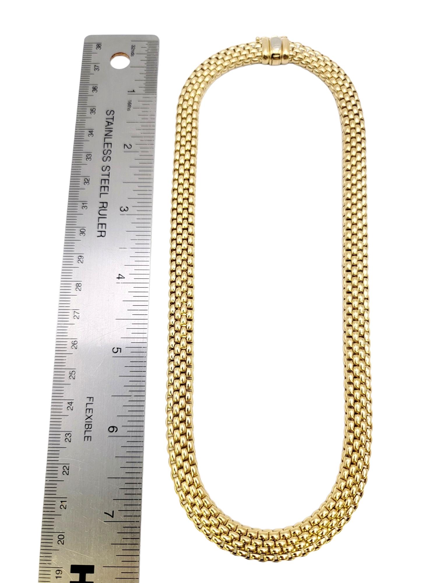 Fope 18 Karat Yellow Gold Profili Collection Woven Mesh Choker Necklace 8