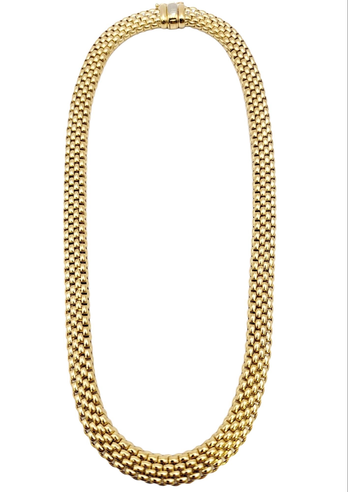 Contemporary Fope 18 Karat Yellow Gold Profili Collection Woven Mesh Choker Necklace