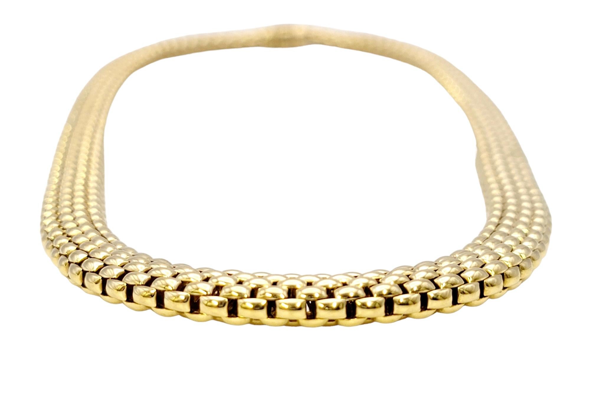 Fope 18 Karat Yellow Gold Profili Collection Woven Mesh Choker Necklace In Excellent Condition In Scottsdale, AZ
