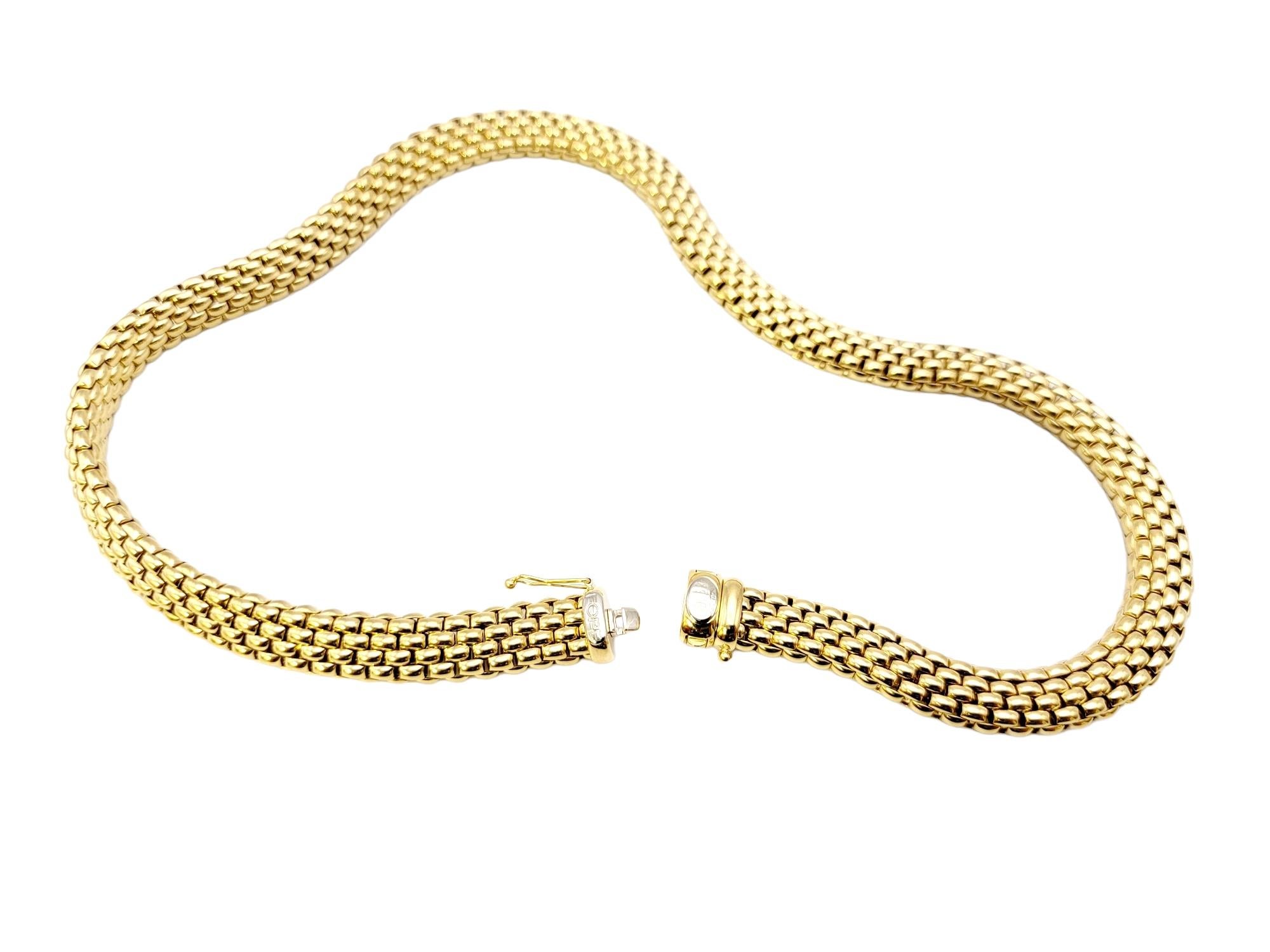 Fope 18 Karat Yellow Gold Profili Collection Woven Mesh Choker Necklace 1