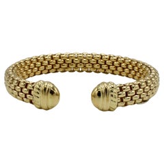 Fope 18 Karat Yellow Gold Woven Cuff Bracelet 