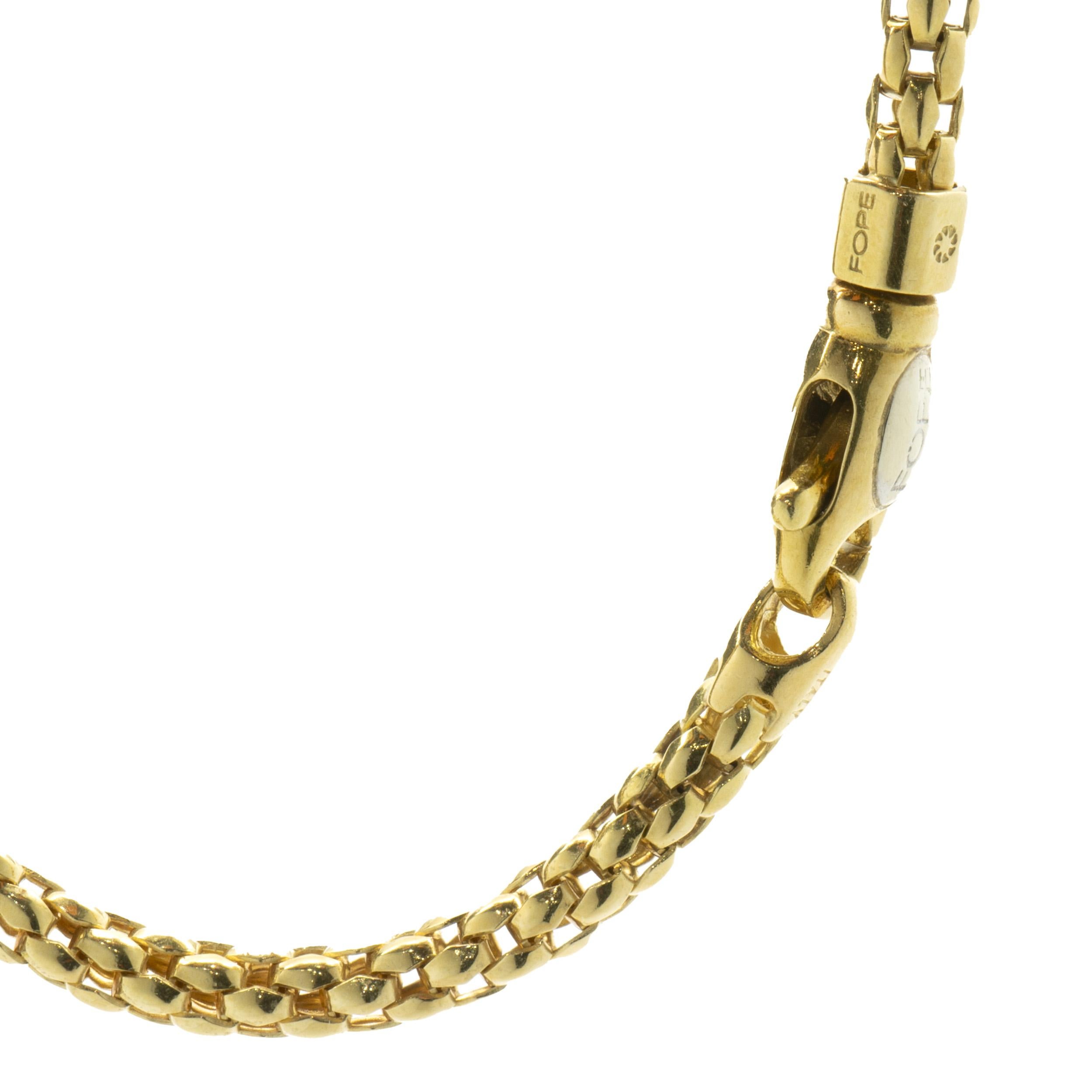 Round Cut Fope 18 Karat Yellow & White Gold Diamond Ball Lariat Necklace