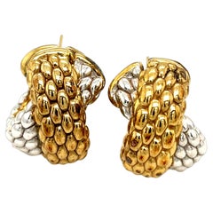 Fope 18ct 2 Colour Gold "X" Earrings
