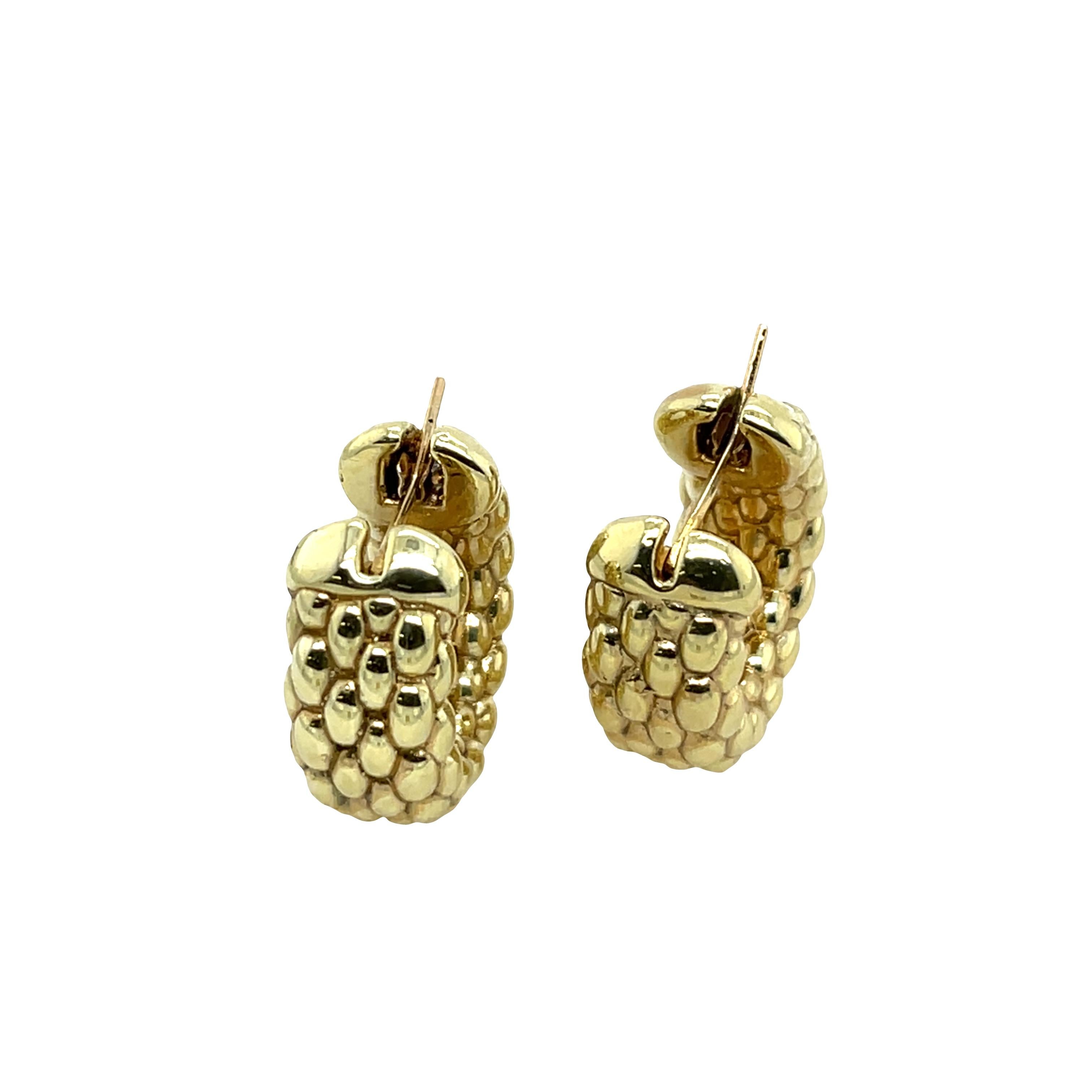 Orecchini a cerchio in oro giallo 18ct Fope In condizioni ottime in vendita a London, GB