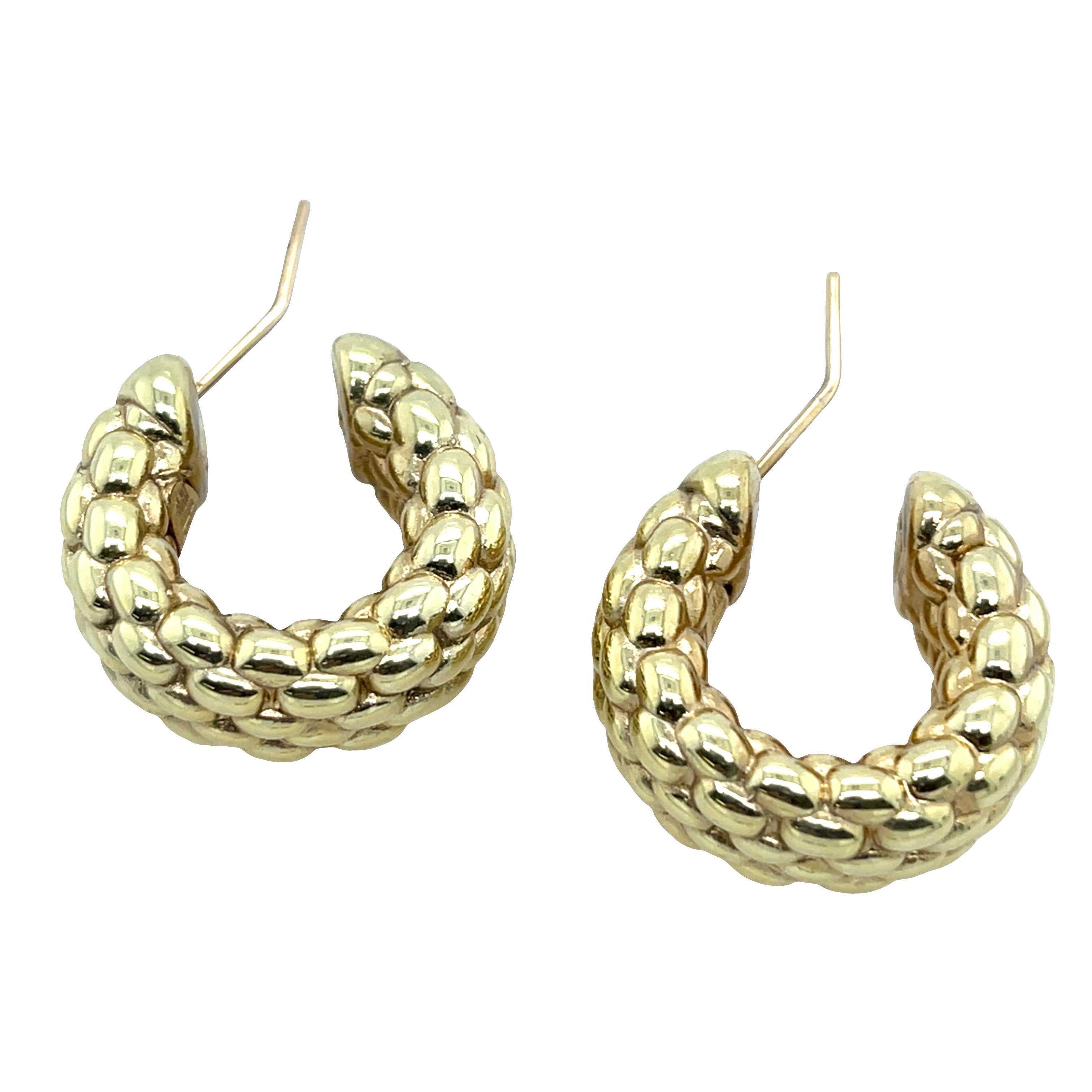 Orecchini a cerchio in oro giallo 18ct Fope in vendita 1