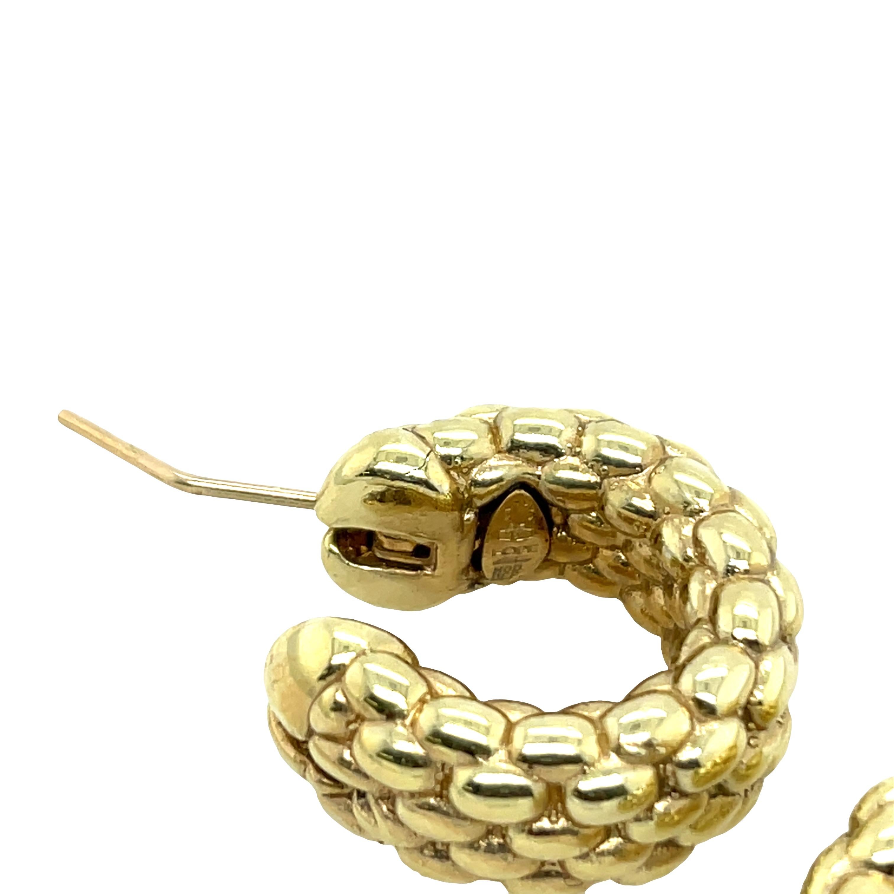 Orecchini a cerchio in oro giallo 18ct Fope in vendita 3