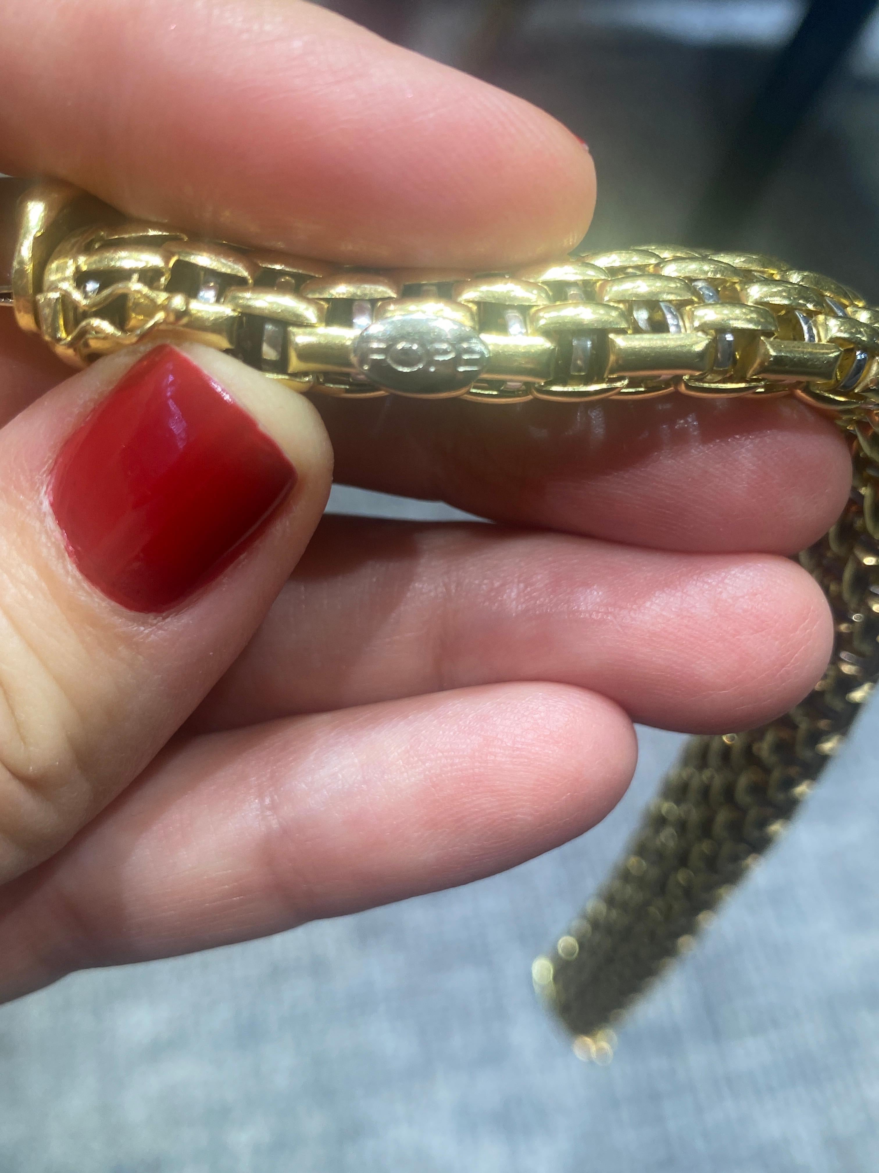 Fope 18k gold latticework bracelet, part of set with necklace sold separately For Sale 3